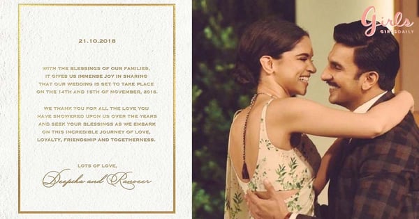 Deepika Padukone & Ranveer Singh Announced Their Wedding Date And We Are So HAPPY!