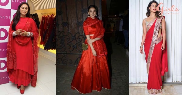 7 Bollywood Celeb WEARABLE Looks To Try Out This Karva Chauth In #RavishingRed