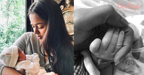 Sameera Reddy Shares The First Picture Of Her Newborn Baby Girl With The Sweetest Caption