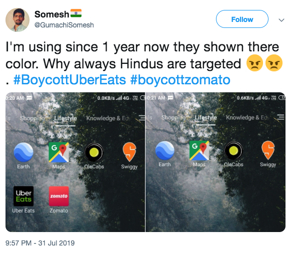 Screenshot from Twitter