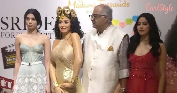 Sridevi's Wax Statue In Singapore Makes Boney, Janhvi & Khushi Kapoor Emotional!