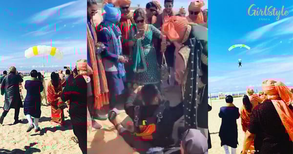 Desi Dulha Skydives To Join His Own Baraat In Mexico & We're In Awe Of His *High Josh*